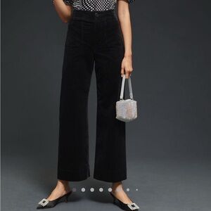 Anthropologie Maeve Colette cropped wide leg pant NAVY corduroy 18 plus